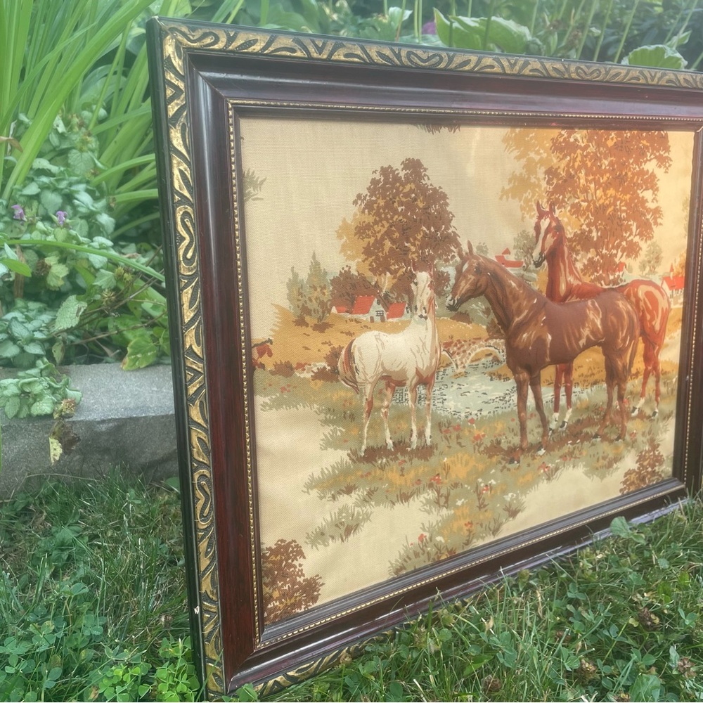 Vintage Fabric Horse Art – Trapunto 3D Wall Hanging Rustic Equestrian Decor - Picture 4 of 11